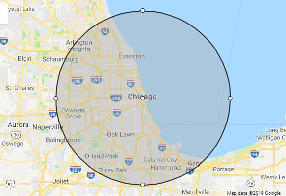 phillips celebrations radius of chicago illinois service area 