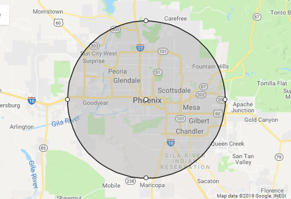 phillips celebrations service radius phoenix arizona