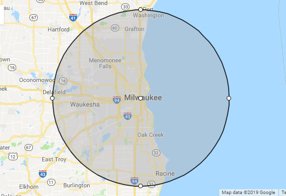 phillips celebrations service radius milwaukee wisconsin